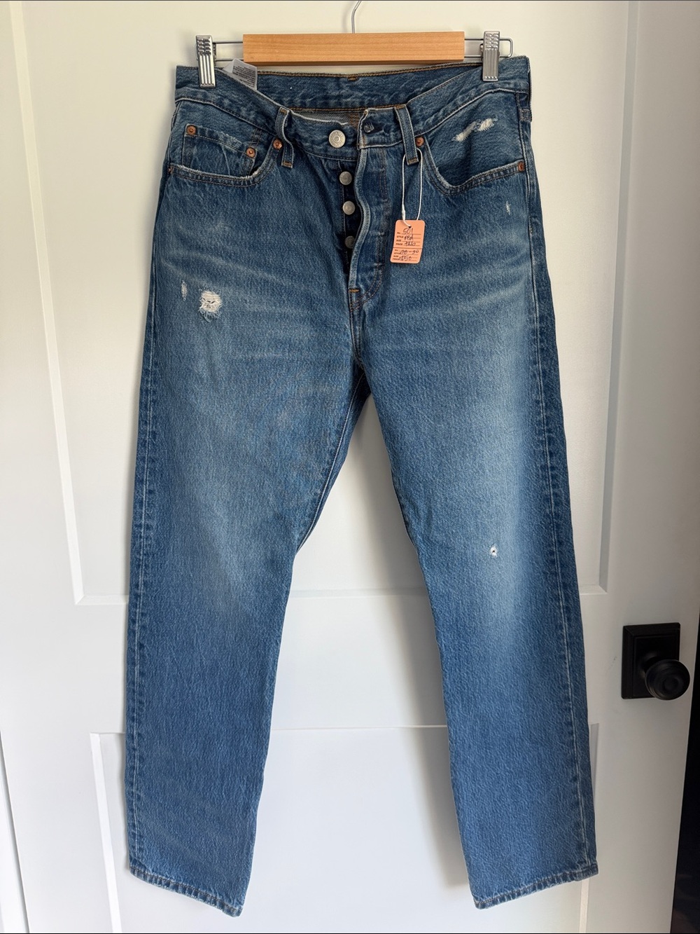 Levi's Women’s Distressed Blue Denim Button-Fly Jeans